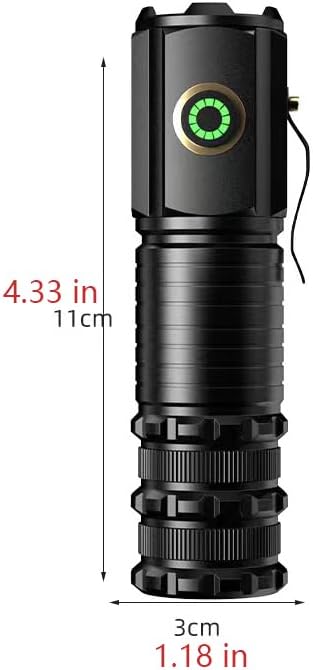 YZYOE Luz de bolsillo portátil recargable súper brillante, 1500 lúmenes, triple núcleo, mini linterna táctica para exteriores, imán de cola con