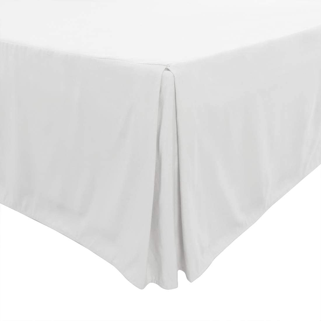 Falda de cama Queen de 10 pulgadas de caída, falda de cama a medidaplisada, volantes contra el polvo con esquinas divididas y plataforma, falda de