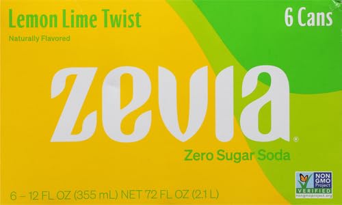 Zevia Soda Zero Calorie, Lemon Lime Twist, latas de 12 onzas (paquete de 6)