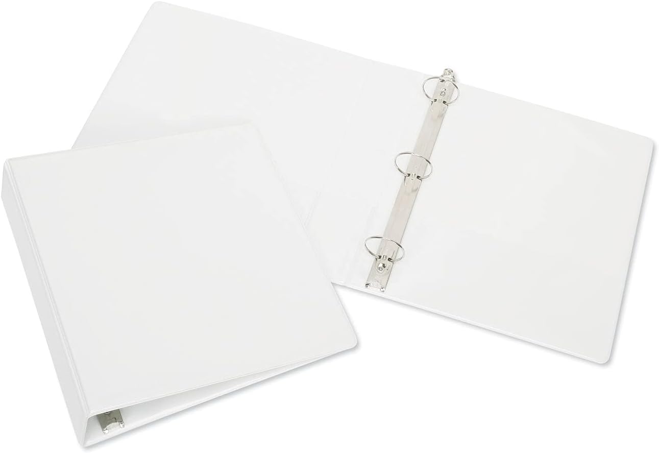 AbilityOne – Carpetas redondas con anillo, capacidad de 1 pulgada, color blanco 7510-01-203-4708