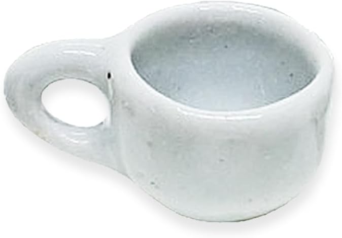 Juego de 10 vasos de cerámica blanca de alto de pulgada de alto, vajilla pequeña, vajilla en miniatura, cuencos, cubiertos, utensilios de cocina,