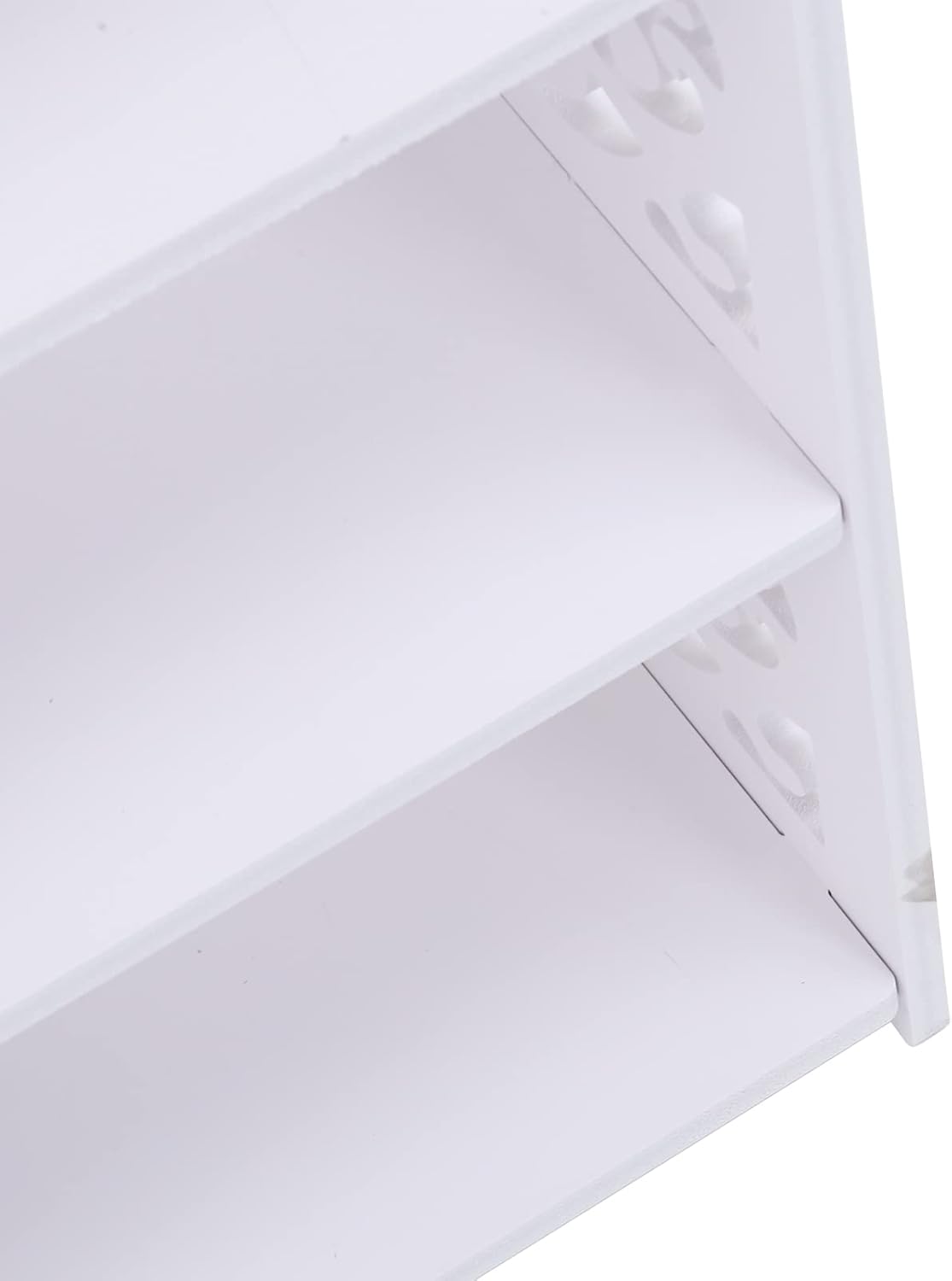 TOPINCN 5 Tier Shoe Rack Organizer with Hollow Out Design White PVC Board Material 90cm Height for Living Room Bedroom Bathroom Office Hallway