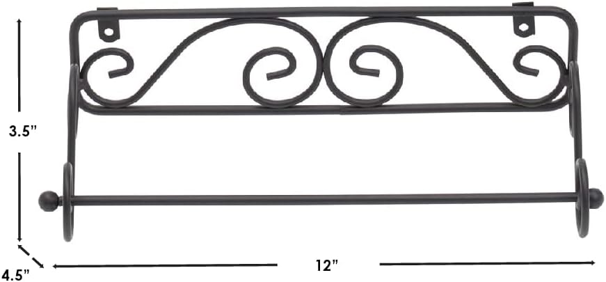 Home Basics Soporte para toallas de papel montado en la pared con diseño de desplazamiento  Gran ahorro de espacio  Colección de pergaminos  Acero