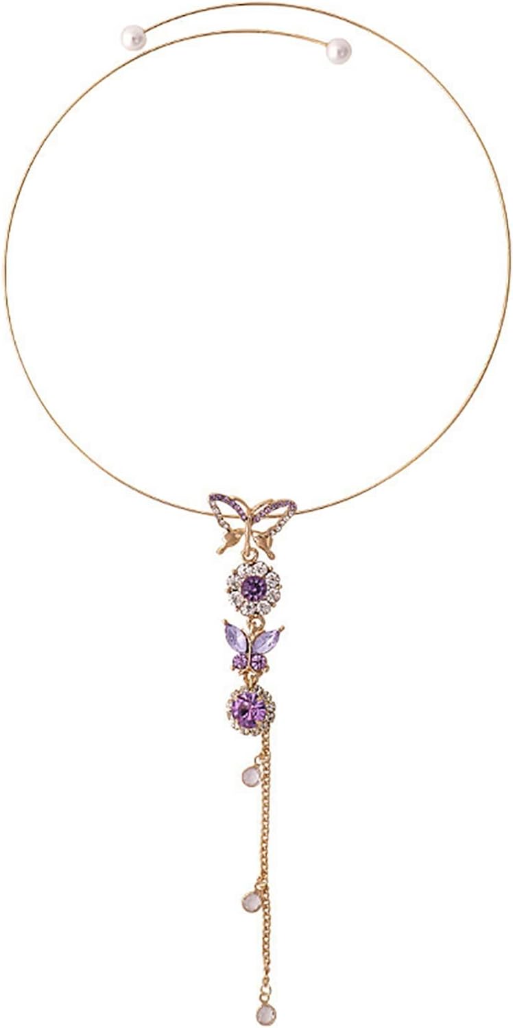 Necklaces for Teen Girls Trendy Girls Diamond Pearl Open Present Tassel Necklace Pendant Rose Pendant Necklace