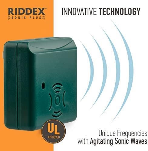 Riddex Sonic Plus – Repelente ultrasónico de plagas, se conecta con salidas adicionales para uso en interiores, repelente de insectos, repelente de