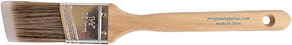 Vermeer Pinceles de pintura, paquete de 6, pinceles de banda angular de 1.5 pulgadas para todas las pinturas y manchas de látex, óleo, mejoras para