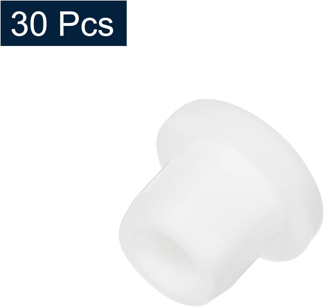 uxcell 30 agujeros de enchufe blancos, tapones de goma impermeables para botones de 0.35 pulgadas
