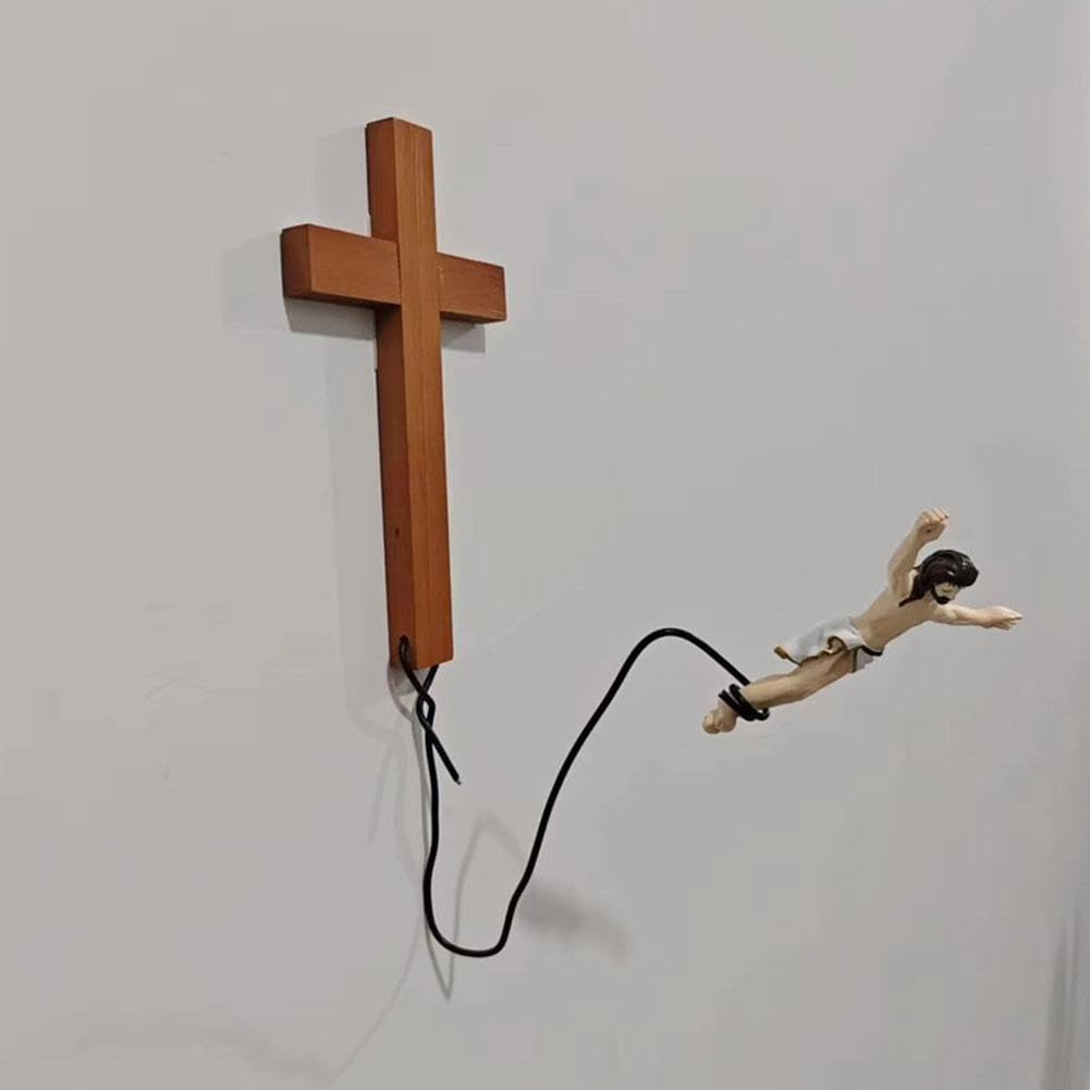 ZOHIKO Decoración religiosa de Jesús para colgar en la pared, decoración de cruz de Jesús Salvador, Escultura creativa de arte de cruz, adorno