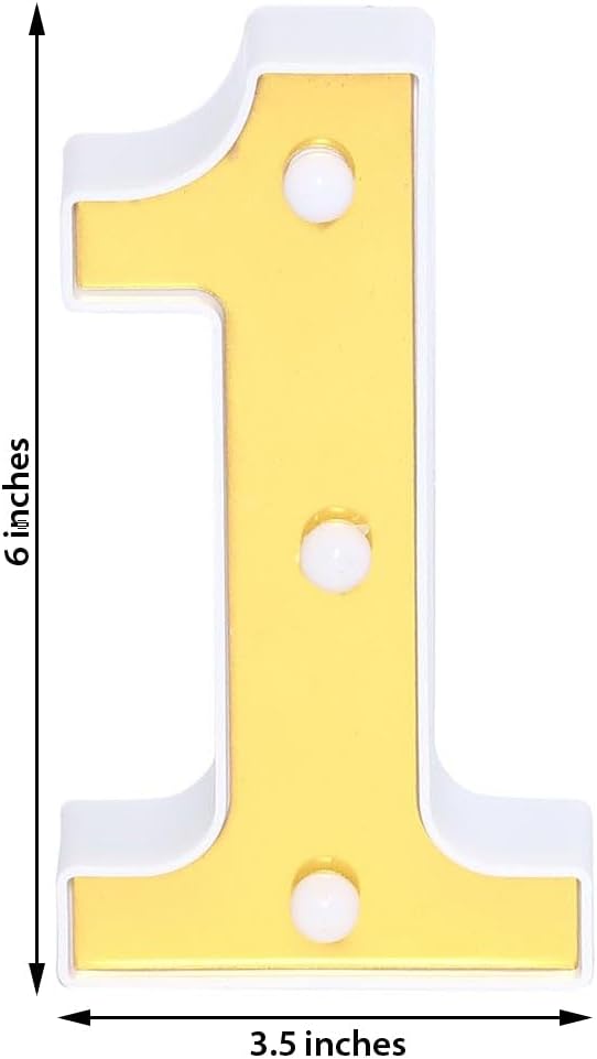 Efavormart – Letras de marquesina dorada 3D de 6 pulgadas, 5 letras LED iluminadas, color blanco cálido, 1