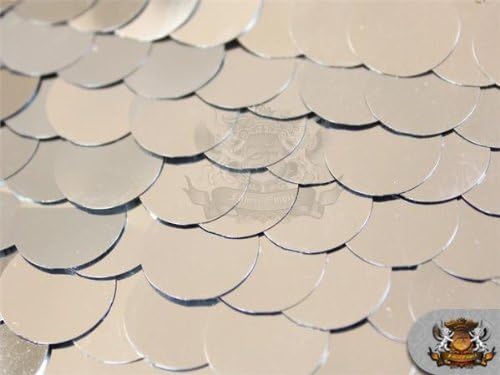 Paillette de lentejuelas de tela plateada de malla brillante  52 pulgadas con se vende por yarda