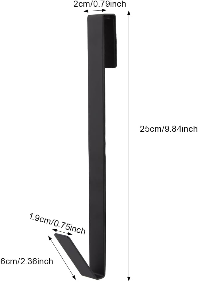 Ganchos para puerta de ducha de 10 pulgadas, 4 piezas, gancho para puerta de baño, ganchos extendidos sin taladrar para puerta de ducha de vidrio