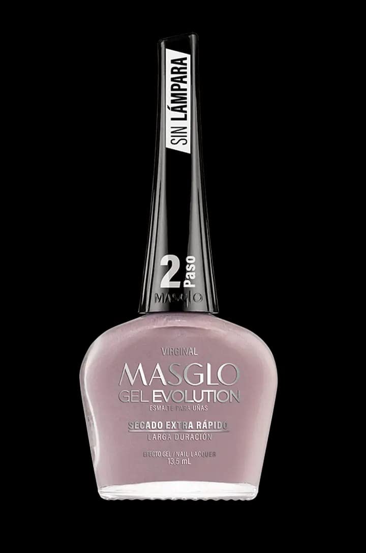 MASGLO GEL EVOLUTION – Esmalte de uñas efecto gel sin lámpara LED, duración hasta 12 días, 3 unidades, base, esmalte virgen, brillo – Efecto Gel sin