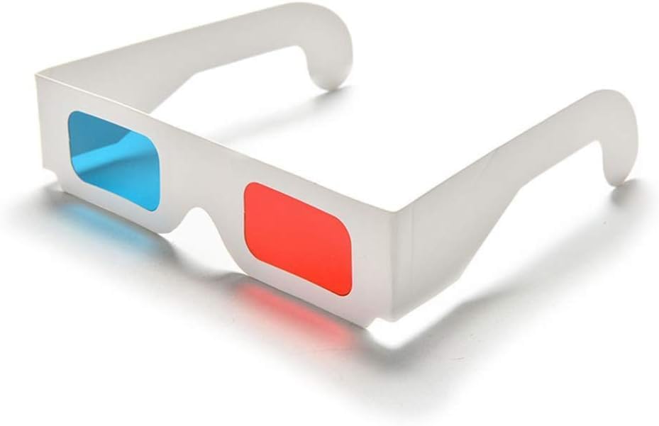3 gafas estéreo 3D unisex azules y rojas plegables de cartón 3D para películas, TV, revistas y más inteligentes y atractivos, accesorios