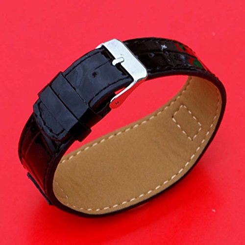 US 1937 Indian Head Buffalo Nickel Coin Magnetic Golf Ball Marker Black PU Faux Leather Golf Bracelet