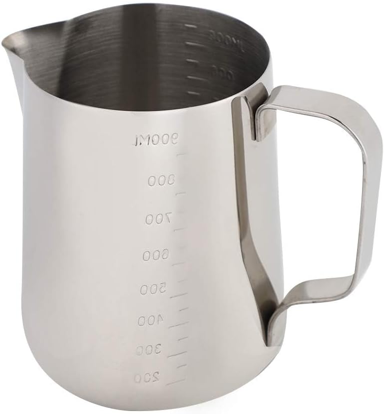 Jarra de leche de 34 onzas33.8 fl oz, jarra de espuma de leche, espumador de leche, jarra de leche para café, taza de vaporizador, taza de café de