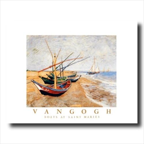 Vincent Van Gogh Sailboats Beach Lake Landscape – Cuadro de pared de 16 x 20 pulgadas, impresión artística