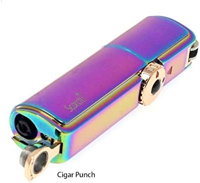 Scorch Torch Skyline – Encendedor de cigarrillos con triple chorro de llama con herramienta cortadora de puros (arco iris)