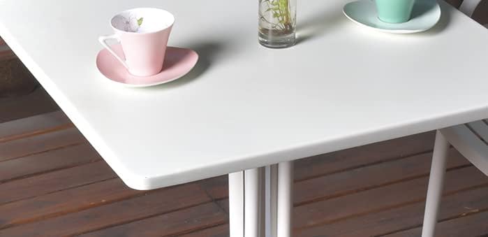 Mesa auxiliar cuadrada de metal para exteriores, de 27.5 pulgadas, para patio, césped, balcón, piscina o jardín, color blanco