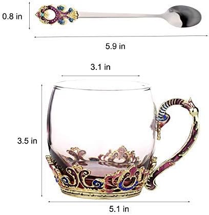 Taza de té, regalos para el día de la madre, tazas de café, taza de té de cristal soplado a mano, ideas únicas de regalo de cumpleaños