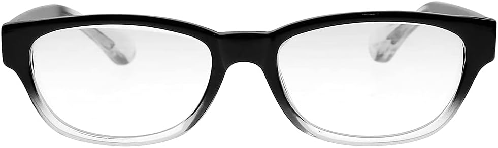 Gafas de lectura de vidrio transparente – Lentes de cristal real – Marco de acetato elegante – Aumento +0.25 a +3.00