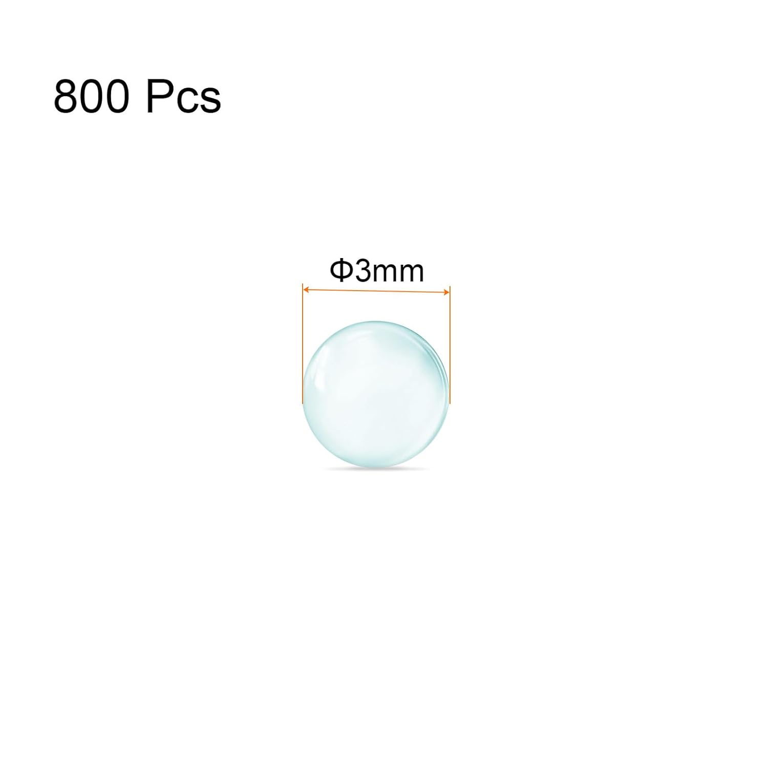 800 cuentas de vidrio para hervir bolas de vidrio de 0.118 pulgadas de soda y lima, para mezclar botellas, transparente