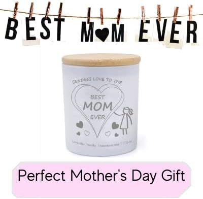 Vela blanca perfumada Best Mom Ever de hija, hijo para cumpleaños, Navidad, día de la madre, vela de 10 onzas
