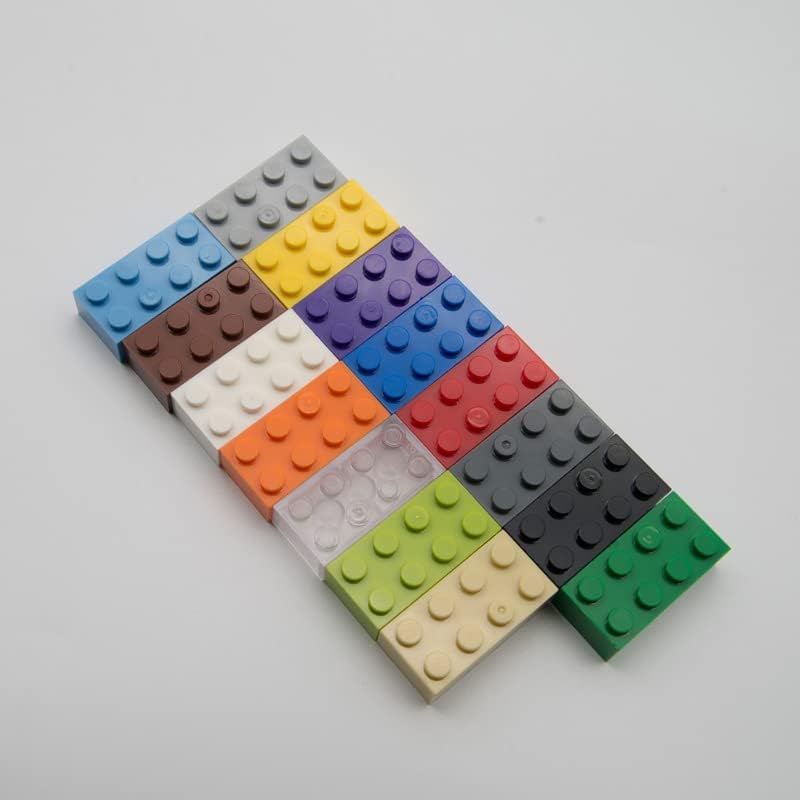 Bloque de ladrillos clásico a granel, ladrillos gris oscuro 2×4, ladrillos de construcción planos 100 piezas, compatible con piezas y piezas de Lego