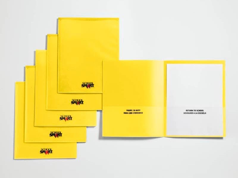School Smart Take Home – Carpetas resistentes, color amarillo, paquete de 24