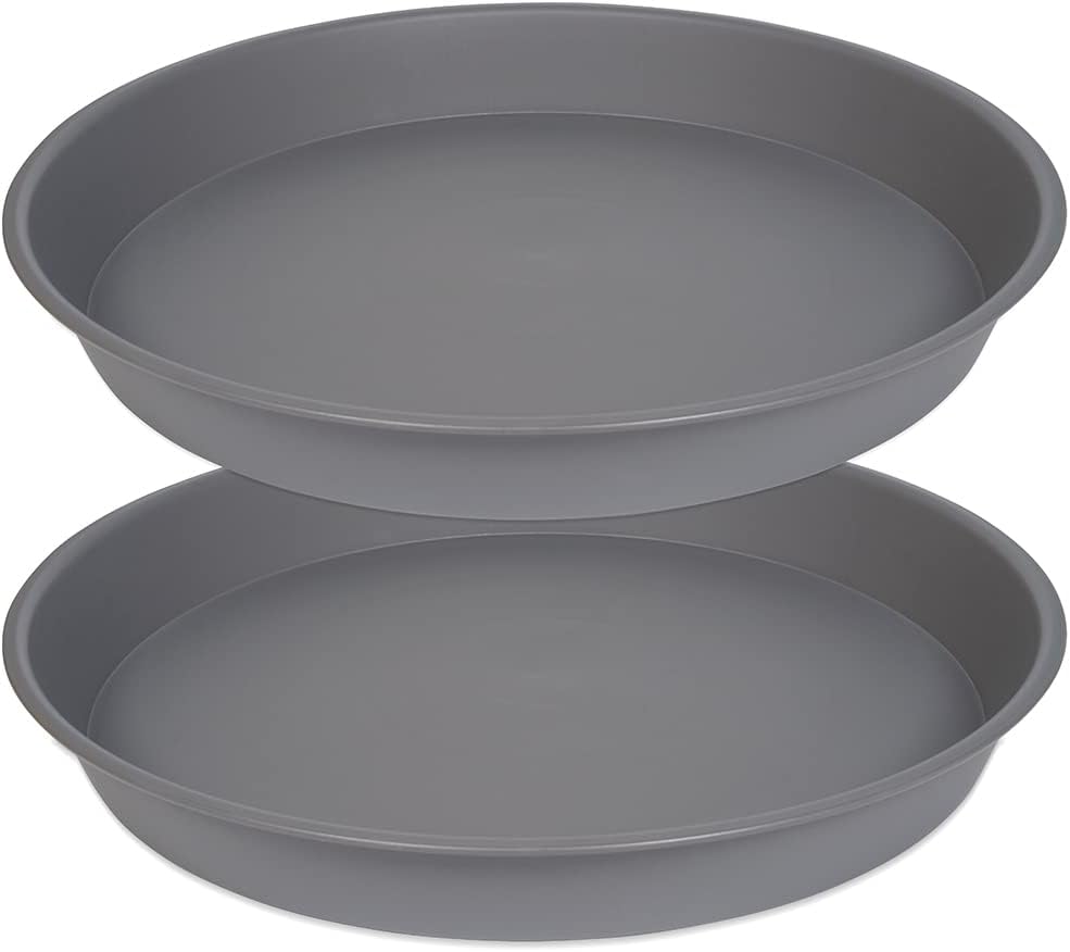 Paquete de 2 platillos para plantas de 18 pulgadas de 19 pulgadas (base de 16.6 pulgadas), bandejas de plantas para macetas, platillos de plástico