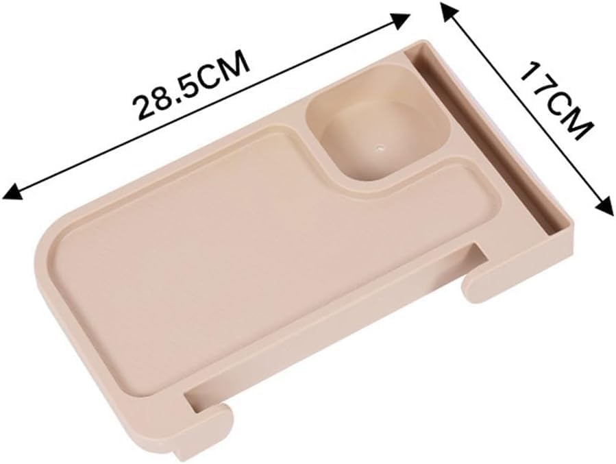 Clip en la mesa auxiliar taza tumbona bandeja para acampar silla plegable de aleación de aluminio (caqui)