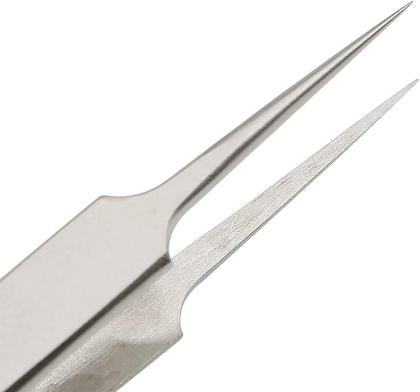 Akhund Pinzas de punta muy fina  Pinzas rectas de punta ultrafina profesional de micro precisión, acero inoxidable