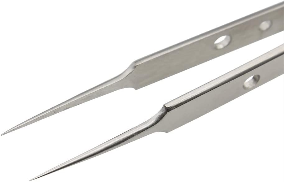 Akhund Pinzas de punta muy fina  Pinzas rectas de punta ultrafina profesional de micro precisión, acero inoxidable