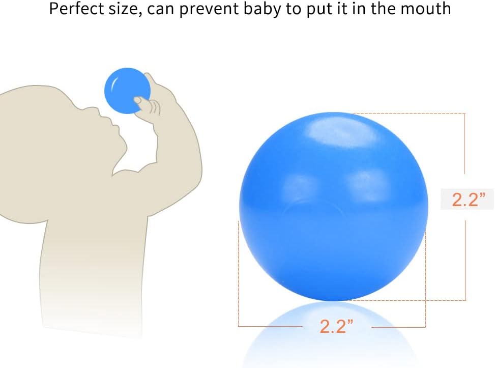 PlayMaty Pelotas para piscinas de bolas, sin ftalatos, sin BPA, coloridas, de plástico, para jugar al océano, pelotas de piscina para niños,