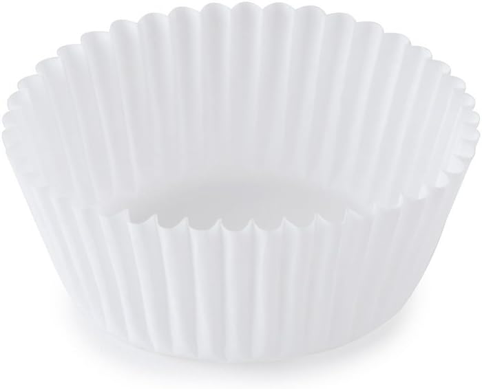 SAFEPRO 3.5BC, tazas de papel blanco para hornear de 3.5 pulgadas, forros de papel blanco para cupcakes de tamaño estándar (100)