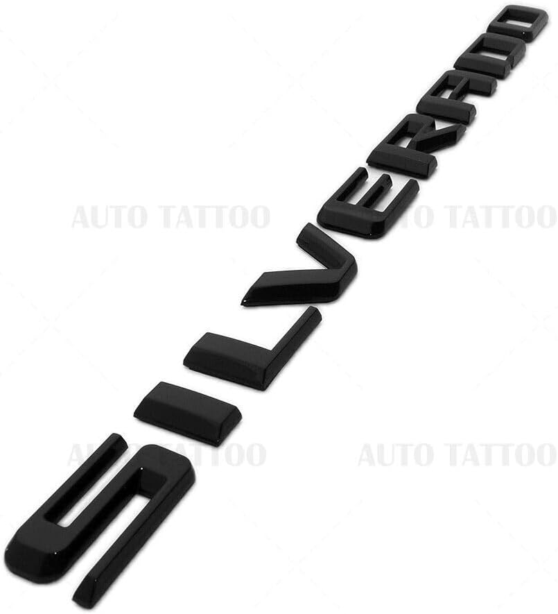 1 calcomanía para insignia de Silverado 2019-2023 con logotipo de letra para portón trasero Z71 LT LTZ, repuesto negro y rojo para Silverado (negro