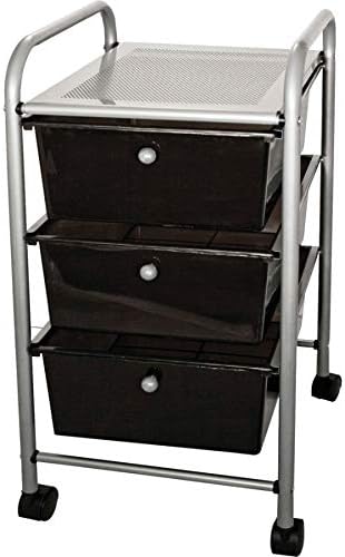 ADVANTUS Carrito organizador de archivos con ruedas de 3 cajones, 27 x 15.5 x 13 pulgadas, negro (34006)