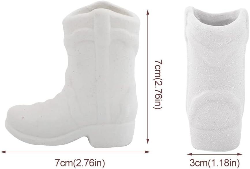 Soporte para botas de vaquero, soporte de cerámica hecho a mano con golpeador, bonito soporte para palillos, soporte para botes de vaquera del