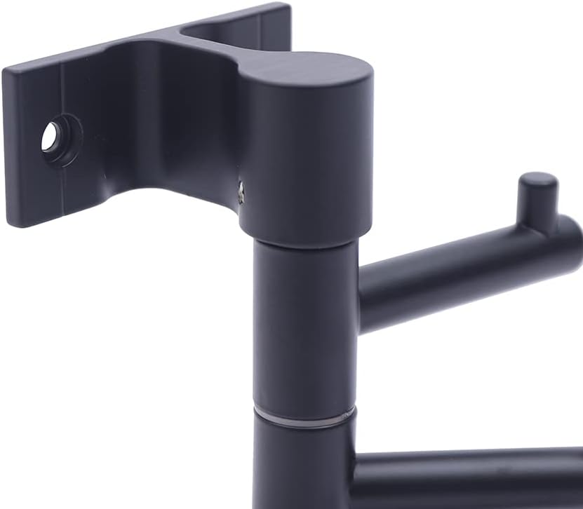 Ganchos giratorios negros para colgar en la pared con 4 brazos giratorios, múltiples ganchos para toallas de baño, ganchos para ropa, perchero de