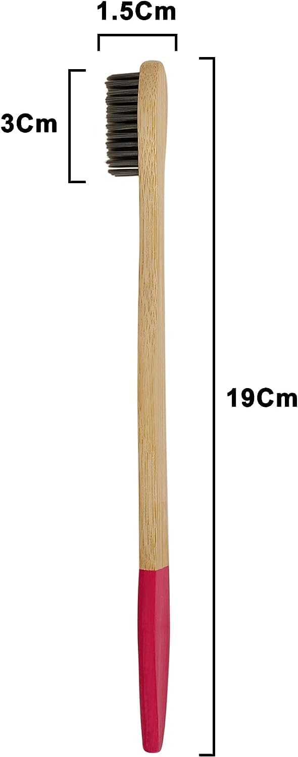 AVINO Cepillo de dientes ecológico de madera natural con mango plano (paquete de 1, colores surtidos)
