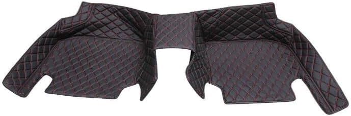 Alfombrillas de cuero de lujo personalizadas para automóvil, tapetes antideslizantes para todo tipo de clima (línea negra y roja)