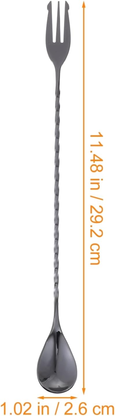 4pcs Mixing Spoon Ice Cream Spoon Metal Spoon Bar Cocktail Spoon Bar Mixing Stick Beverage Stirrers Handle Mixing Cocktail Shaker Spoon Bar Spoon