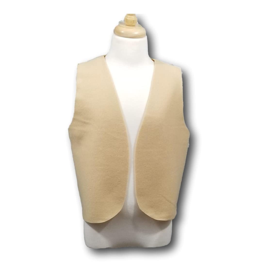 Kids Tan Peasant Costume Vest (MedievalRenaissanceColonialPirate) Fits Kids 4-16