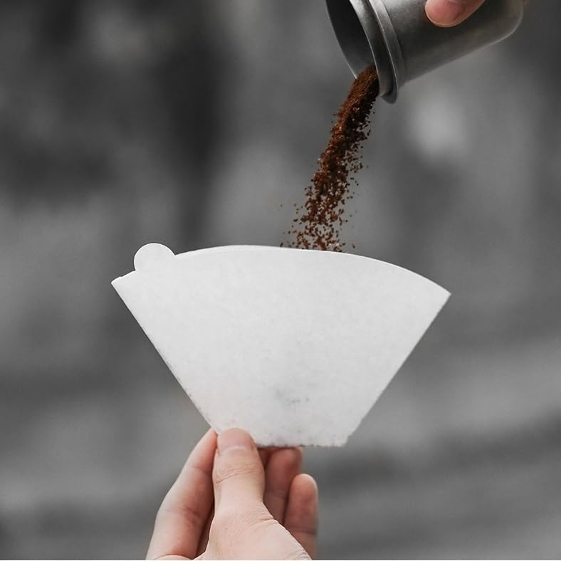 #2 Filtros de papel blanco, filtro de café #2, filtros de papel cono de 2-4 tazas, desechables para cafetera de verter y goteo (blanco, 2 en forma