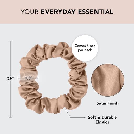 Kitsch Coleteros de satén para mujer, más suaves que la seda para el cabello, coleteros de satén para niñas, lazos de satén para mujeres, ligas de