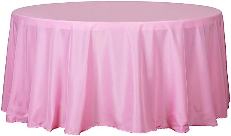 BalsaCircle Manteles redondos de 120 pulgadas, color rosa, manteles de tela para bodas, fiestas, recepción, banquetes, eventos, cocina, comedor