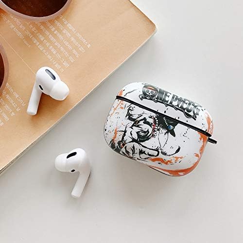 BONICI Funda protectora para AirPods Pro, creativo anime héroe temático chino paisaje pintura estilo blanco negro suave silicona TPU cubierta de