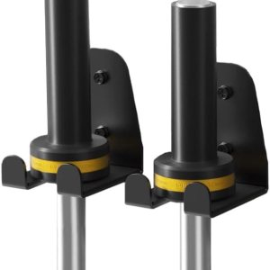 Soporte olímpico para barra, barra de gimnasio para garaje, estante de montaje vertical, revestimiento de polvo negro, accesorio de gimnasio Soporte olímpico para barra, barra de gimnasio para garaje, estante de montaje vertical, revestimiento de polvo negro, accesorio de gimnasio