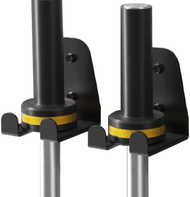 Soporte olímpico para barra, barra de gimnasio para garaje, estante de montaje vertical, revestimiento de polvo negro, accesorio de gimnasio