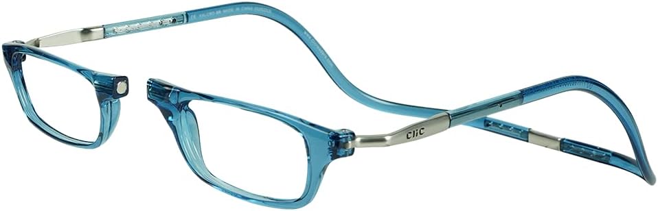 Clic Lentes de lectura magnéticos con bloqueo de luz azul, lectores de computadora con patillas ajustables, expandibles originales (M-XL)