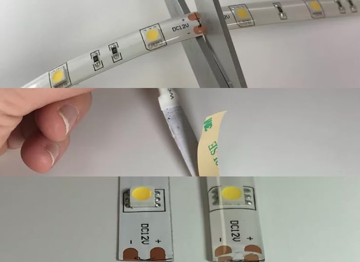 Tira flexible LED impermeable de 12 V, longitud 16.4 pies, color blanco frío para uso en interiores y exteriores